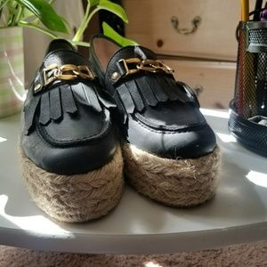 Platform Black Loafer/mules